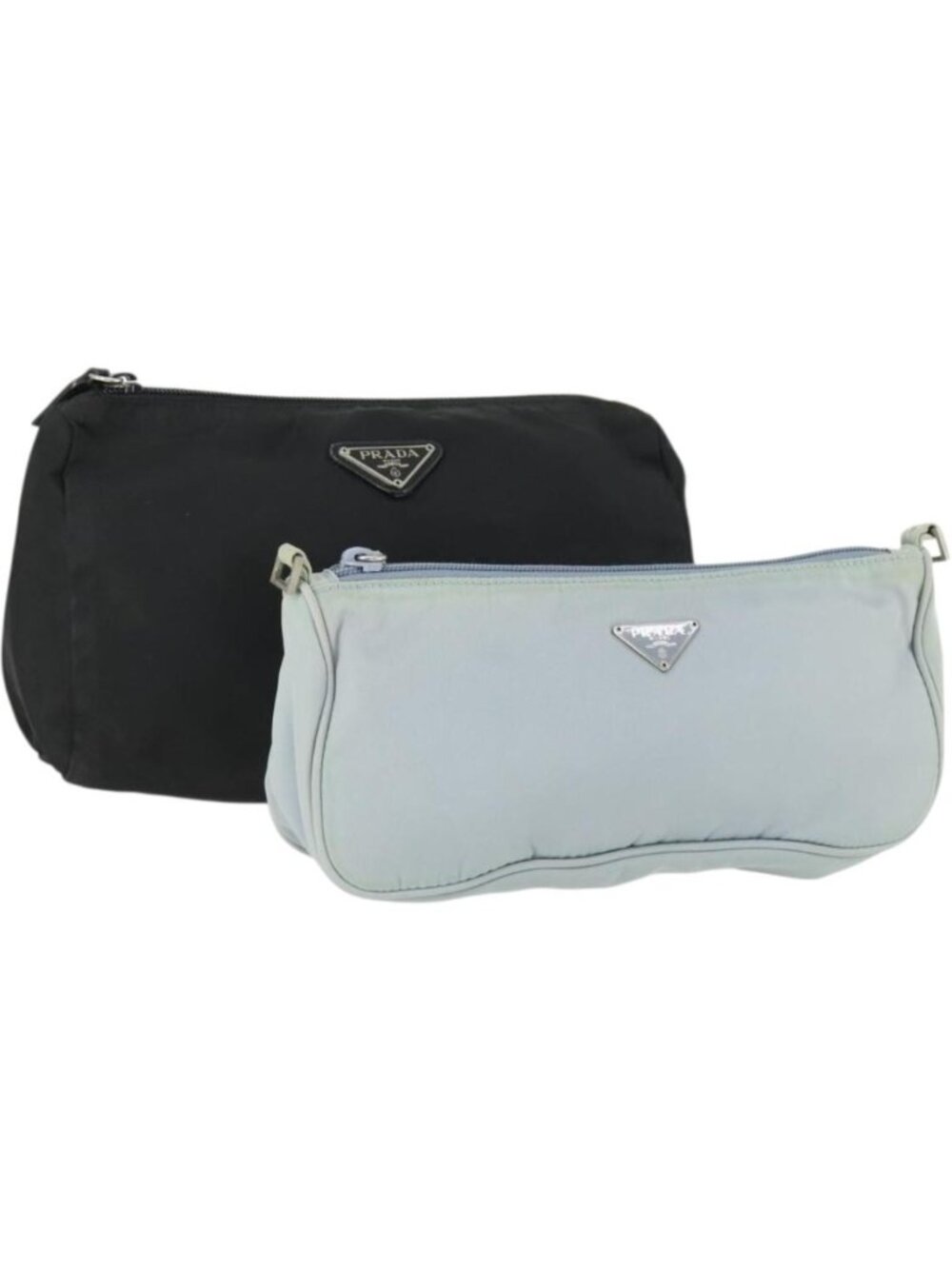 PRADA Pouch Nylon 2 Set Blue Black